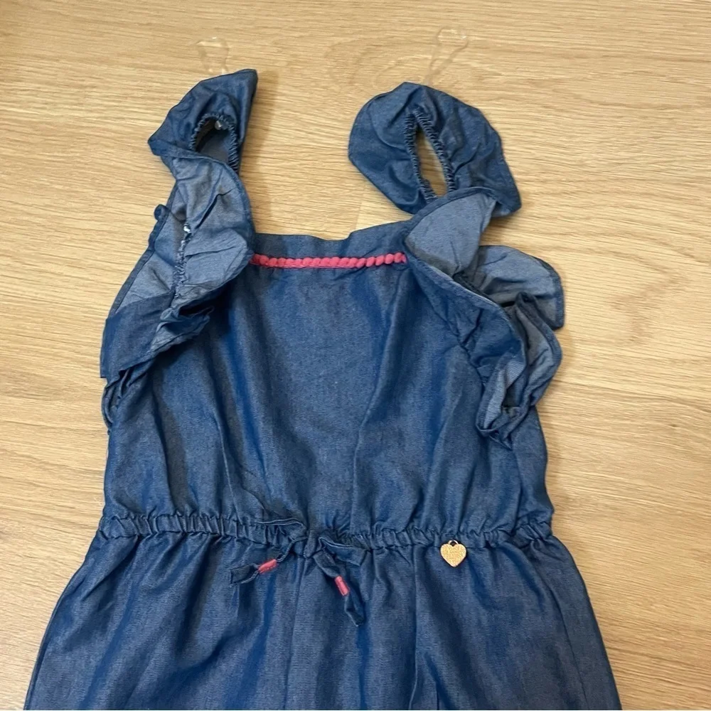 Vince Camuto kids Blue Ruffled Jumpsuit size 6X feminine dress up girly chic